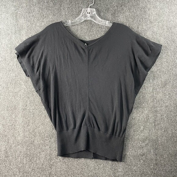 Anthropologie Moth Black V Neck Sweater Top Short sleeve Dolman XS EUC - Picture 5 of 9